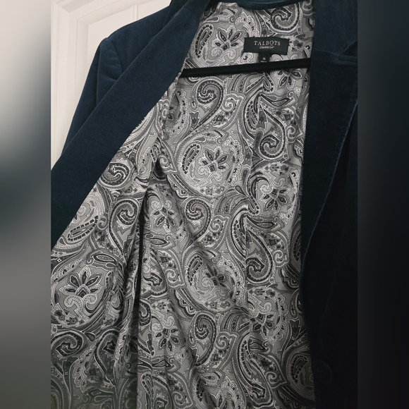 NWT Talbots Womens Velvet Single Button Blazer 16, Dark Teal - Picture 3 of 3